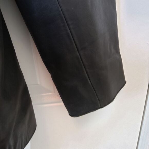 KC Collections black button front leather jacket - Picture 6 of 17